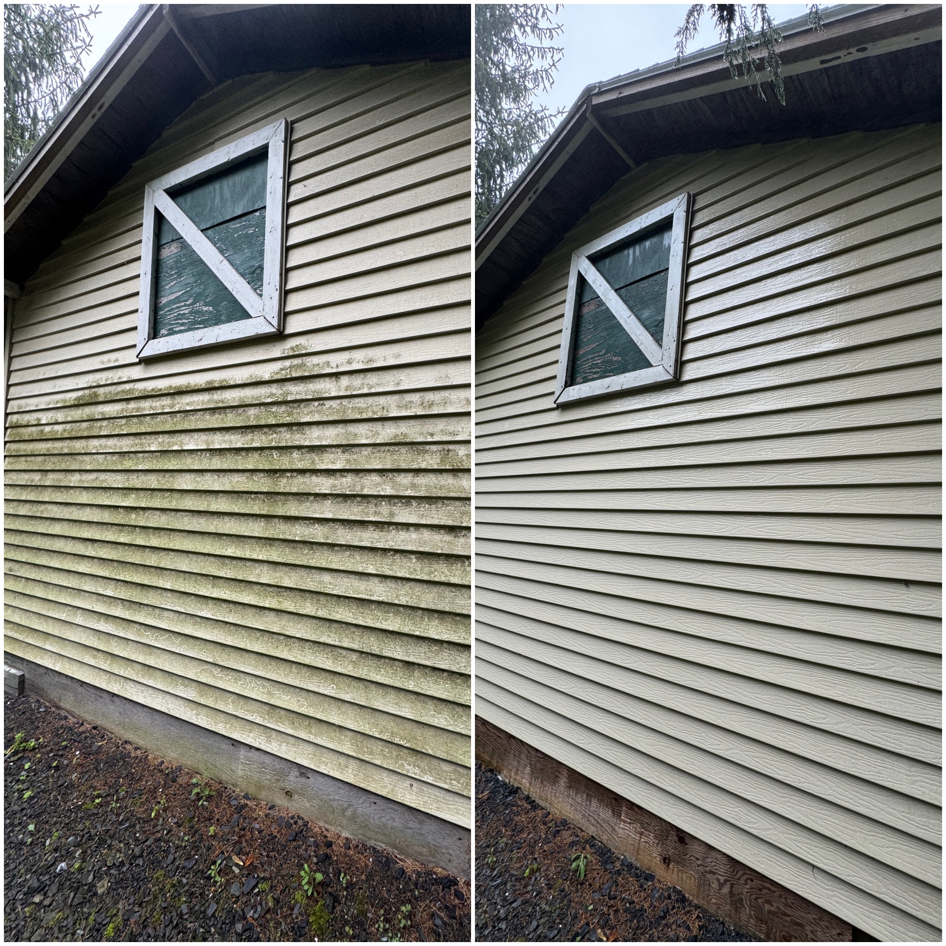 House siding before and after